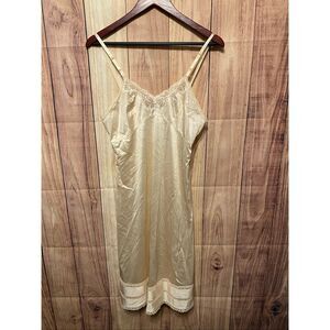Adonna size 36 cream night chemise slip dress gown lingerie vintage
